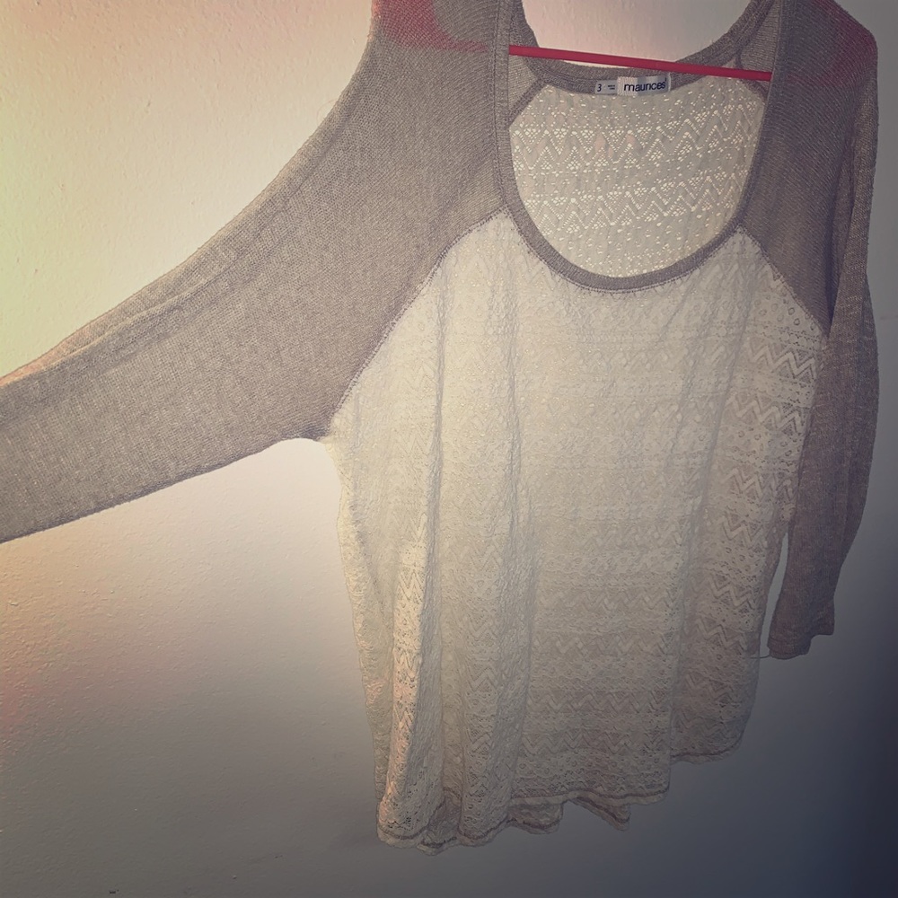 Quarter sleeve lace shirt